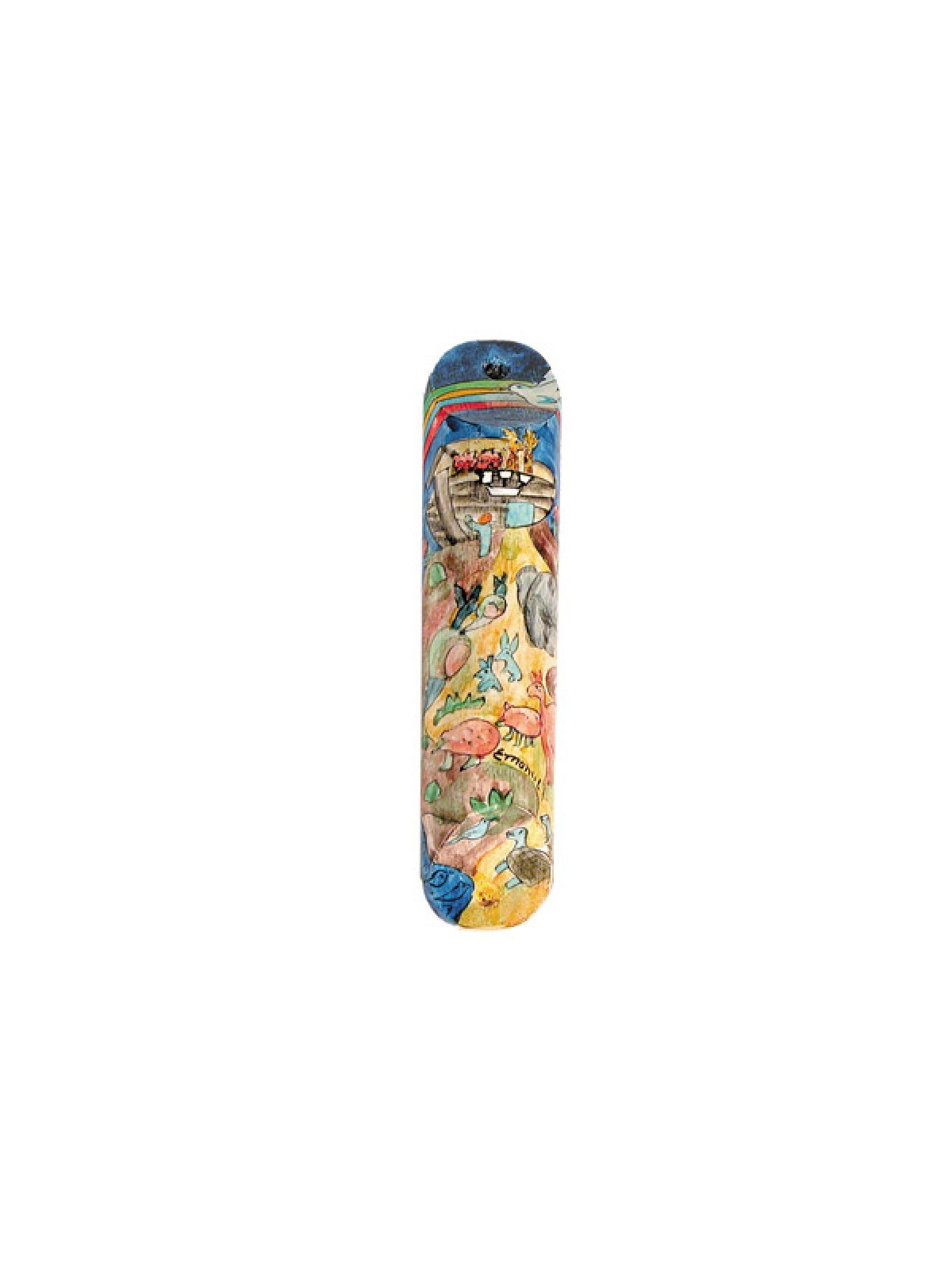 Yair Emanuel Large Hand Painted Wood Mezuzah ... | Mezuzahs by Emanuel