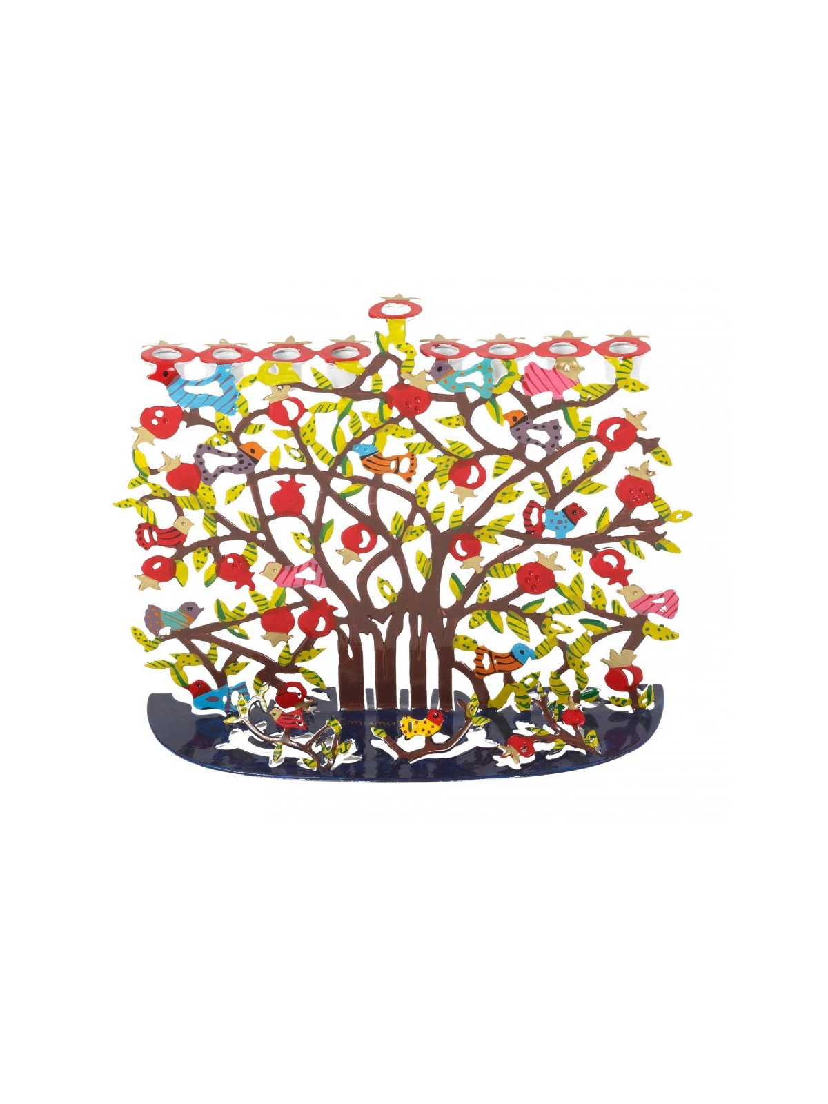 Yair Emanuel Hand Painted Colorful Hanukkah Meno... | Hanukkah Menorah