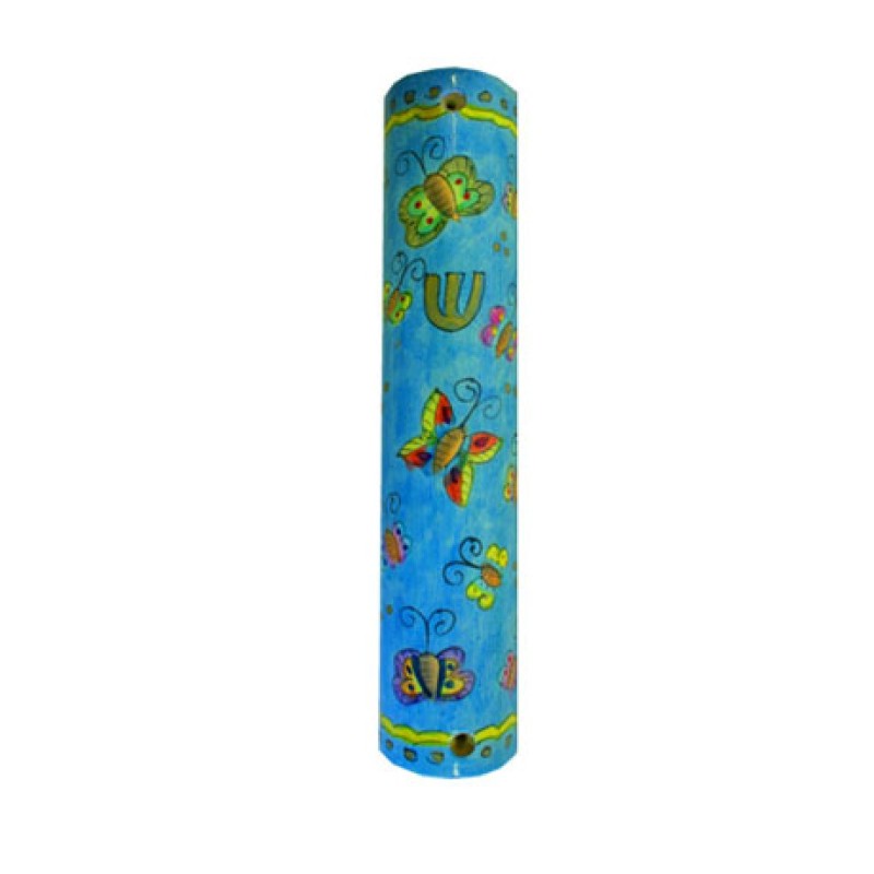Yair Emanuel Large Hand Painted Wood Mezuzah ... | Mezuzahs by Emanuel