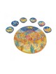 Yair Emanuel Hand Painted Seder Plate with Six Bowls... | Seder Plates