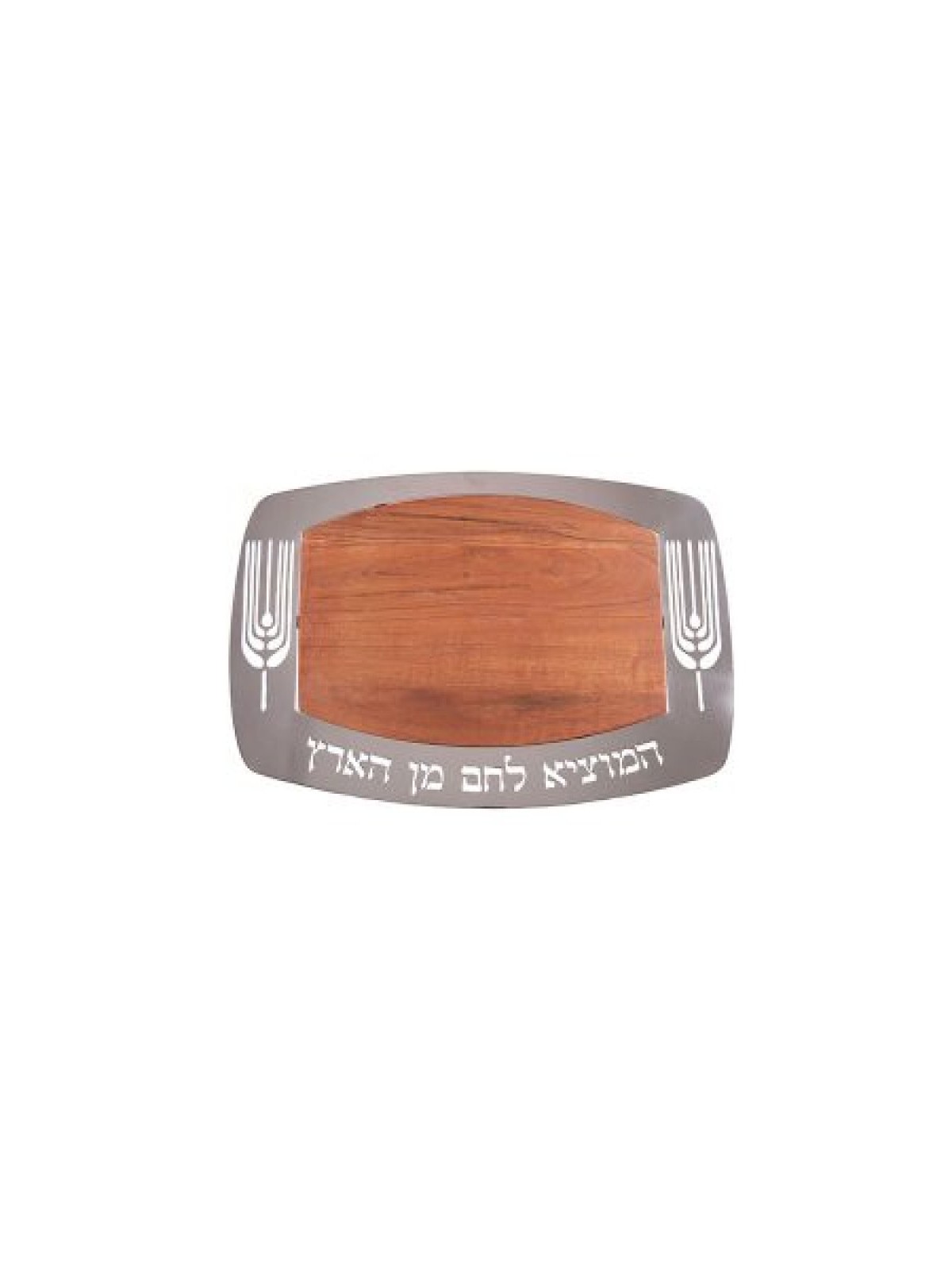 Yair Emanuel Rectangle Wood Challah Board Wheat De... | Challah Boards