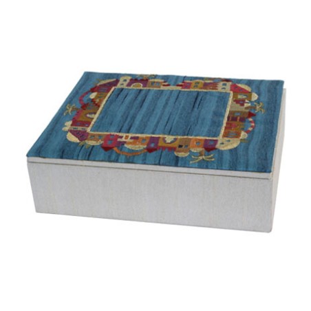 Yair Emanuel Wood Fabric Blue Embroidered J... | Gift Ideas by Emanuel
