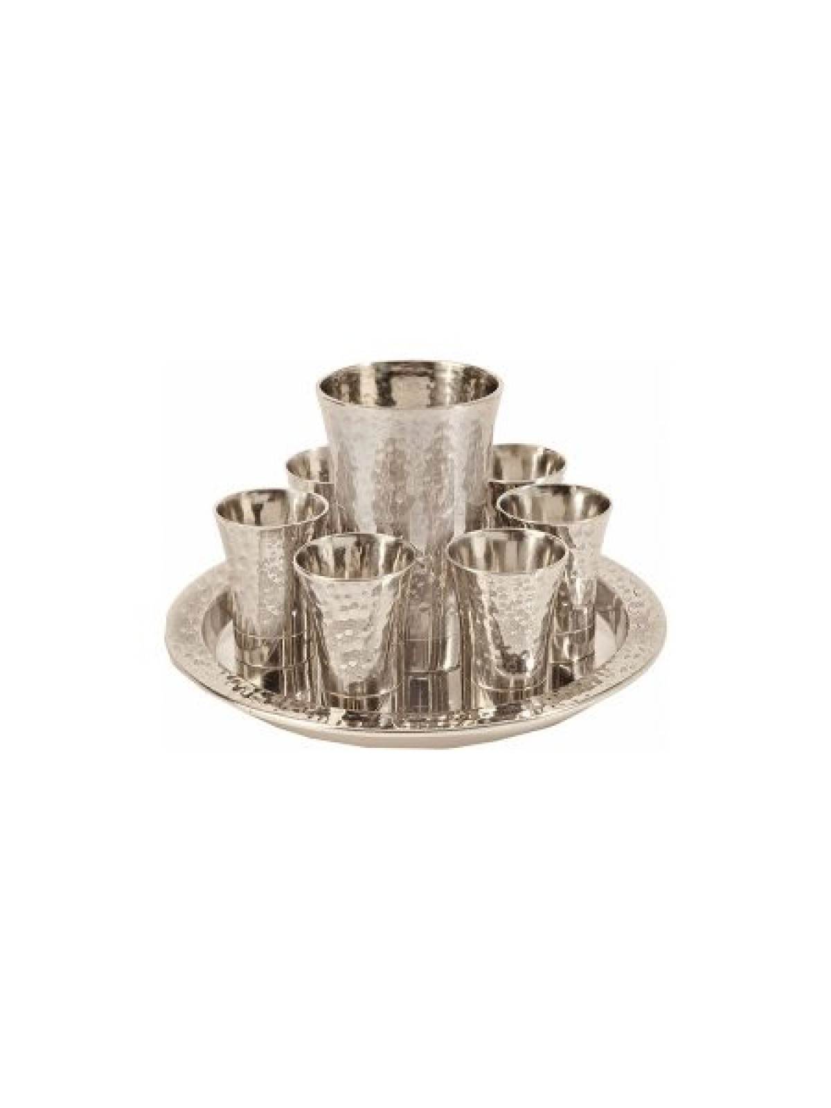 Yair Emanuel Hammered Nickel Kiddush Gobl... | Kiddush Cups by Emanuel