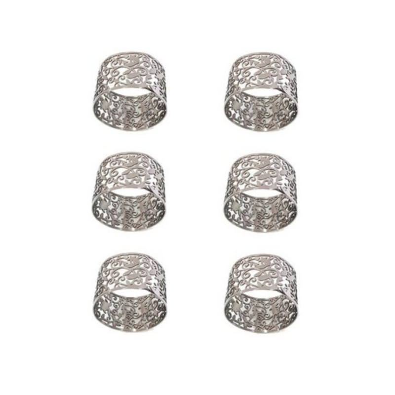 Yair Emanuel Six Napkin Serviette Rings Cut... | Gift Ideas by Emanuel
