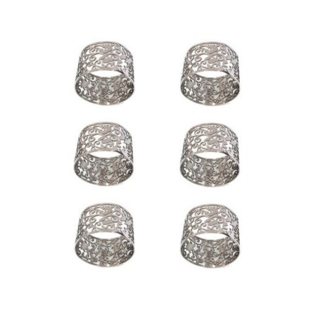 Yair Emanuel Six Napkin Serviette Rings Cut... | Gift Ideas by Emanuel