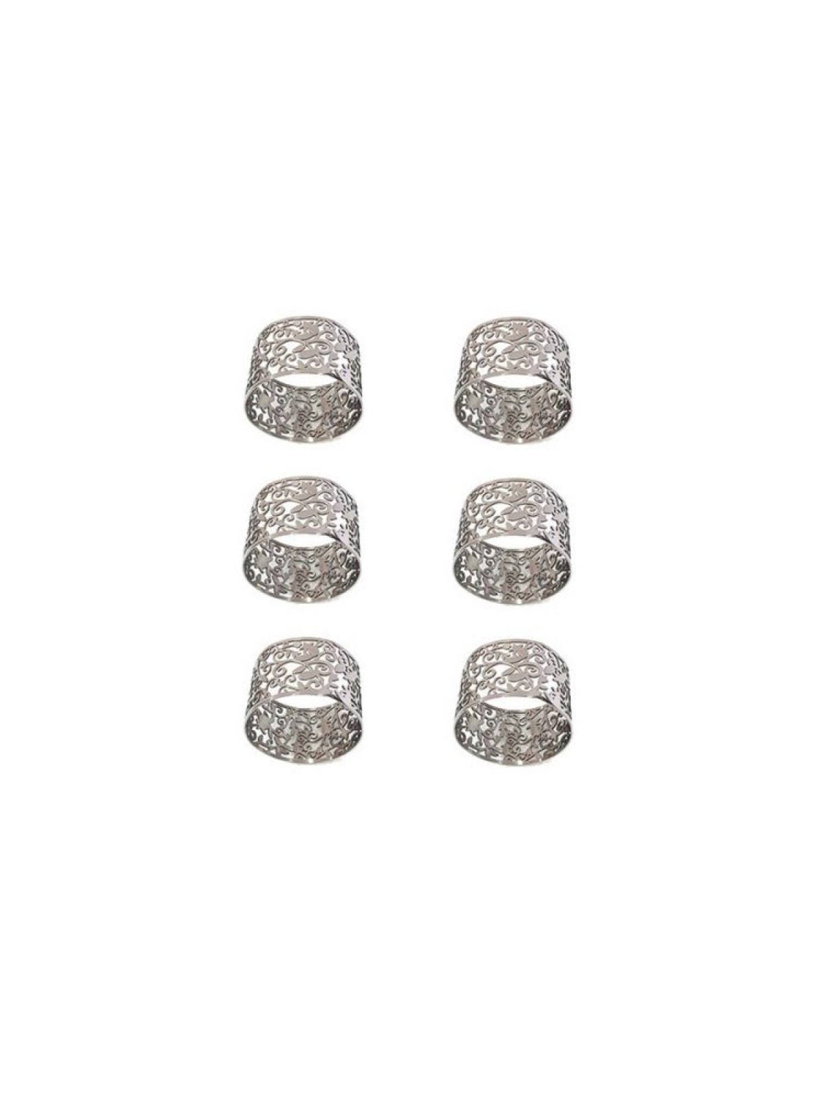 Yair Emanuel Six Napkin Serviette Rings Cut... | Gift Ideas by Emanuel