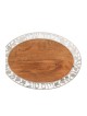 Yair Emanuel Grained Wood Oval Challah Board with ... | Challah Boards
