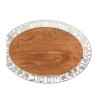 Yair Emanuel Grained Wood Oval Challah Board with ... | Challah Boards