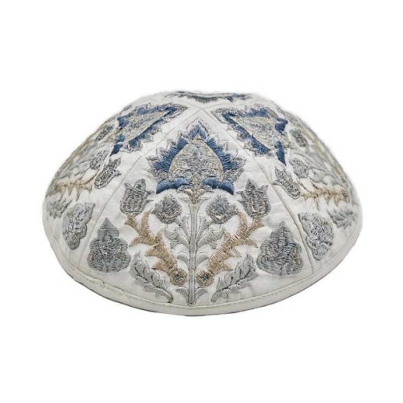 Yair Emanuel Cotton Poly Kippah with Emb... | Kippot & Hats by Emanuel