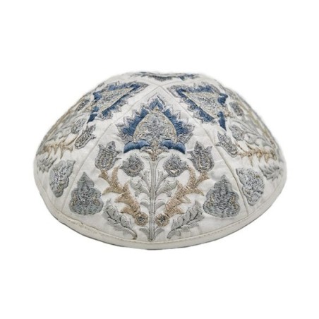 Yair Emanuel Cotton Poly Kippah with Emb... | Kippot & Hats by Emanuel