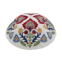 Yair Emanuel Cotton Poly Kippah with Emb... | Kippot & Hats by Emanuel