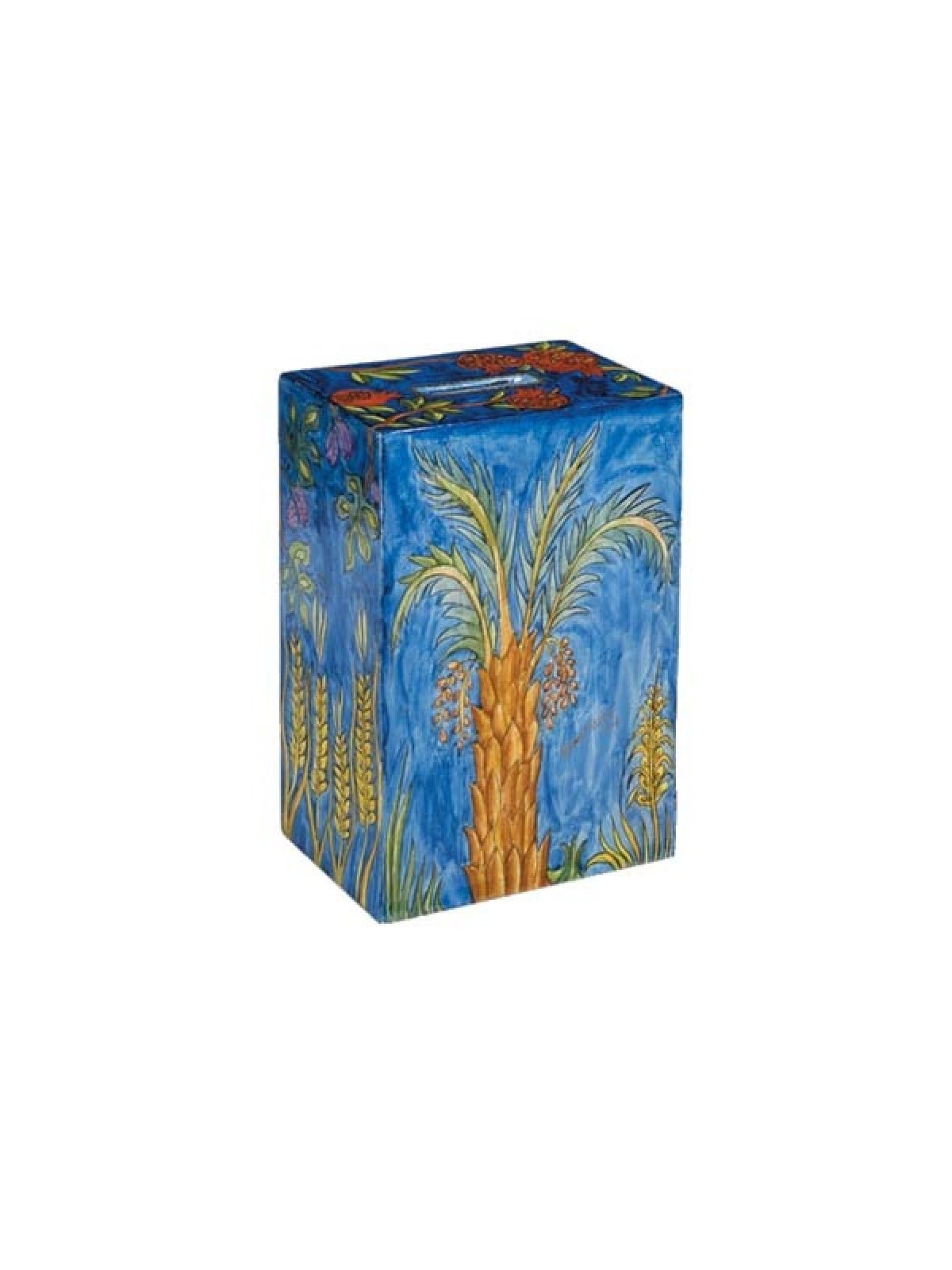 Yair Emanuel Hand Painted Rectangle Tzedakah Chari... | Tzedakah boxes