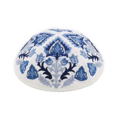 Yair Emanuel Cotton Poly Kippah with Emb... | Kippot & Hats by Emanuel