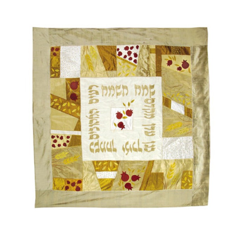 Yair Emanuel Gold Embroidered Raw Silk Appliqu... | Huppahs by Emanuel