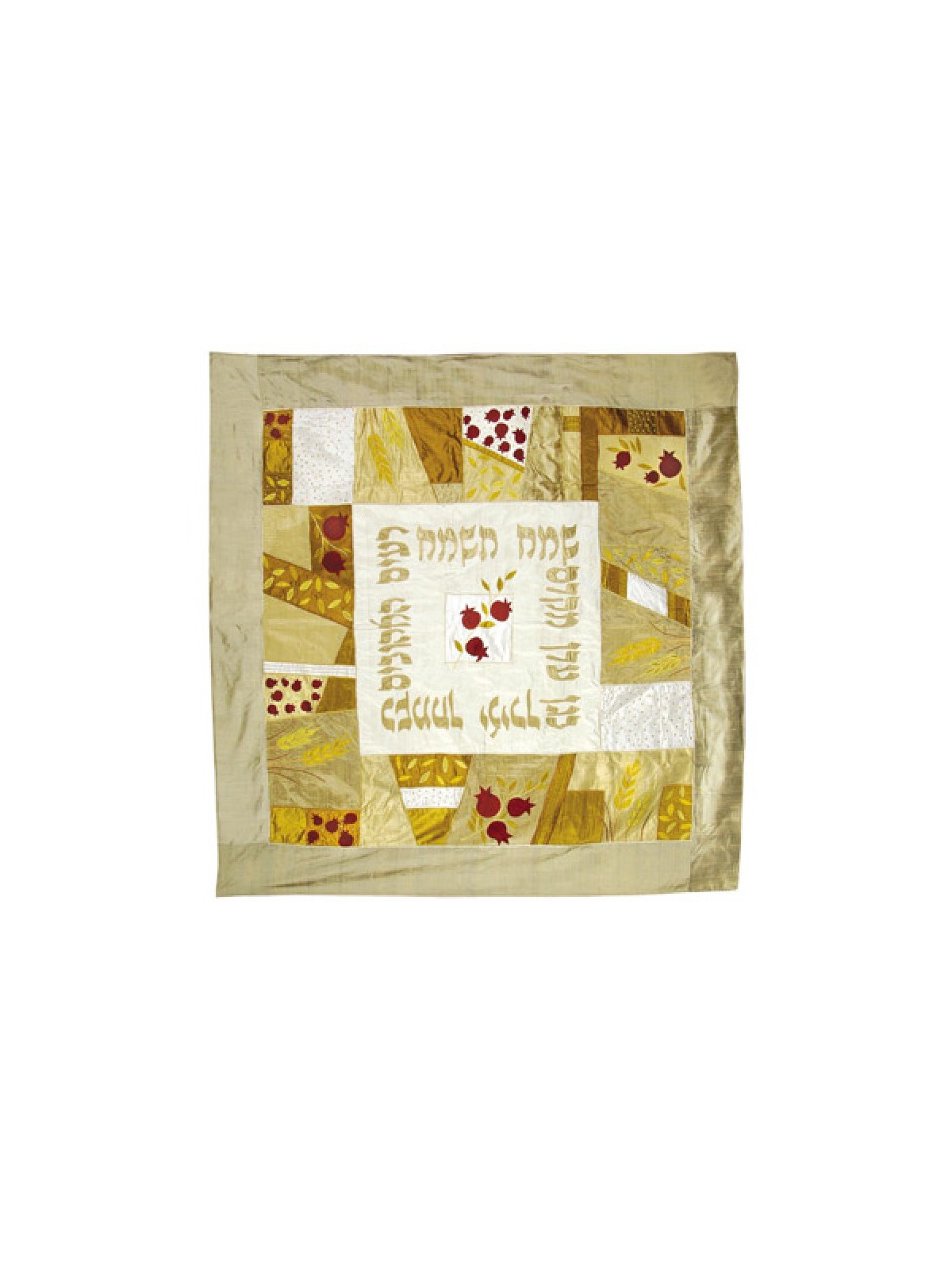 Yair Emanuel Gold Embroidered Raw Silk Appliqu... | Huppahs by Emanuel