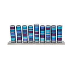 Yair Emanuel Hanukkah Menorah Cylinders with Rin... | Hanukkah Menorah