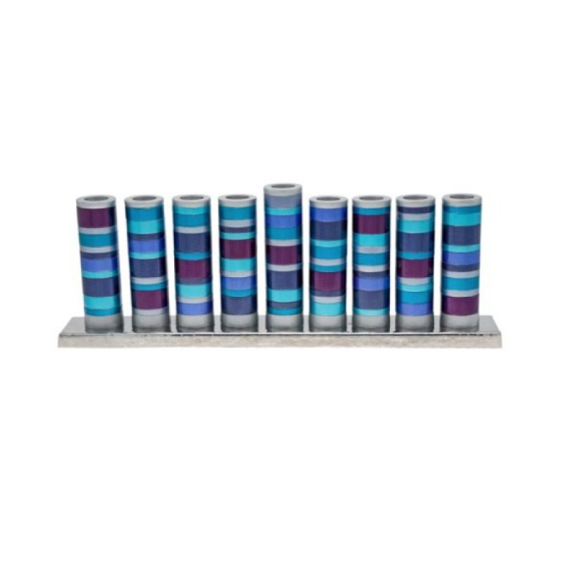 Yair Emanuel Hanukkah Menorah Cylinders with Rin... | Hanukkah Menorah