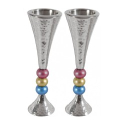 Yair Emanuel Hammered Aluminum Stem Candlestick Colo... | Candlesticks