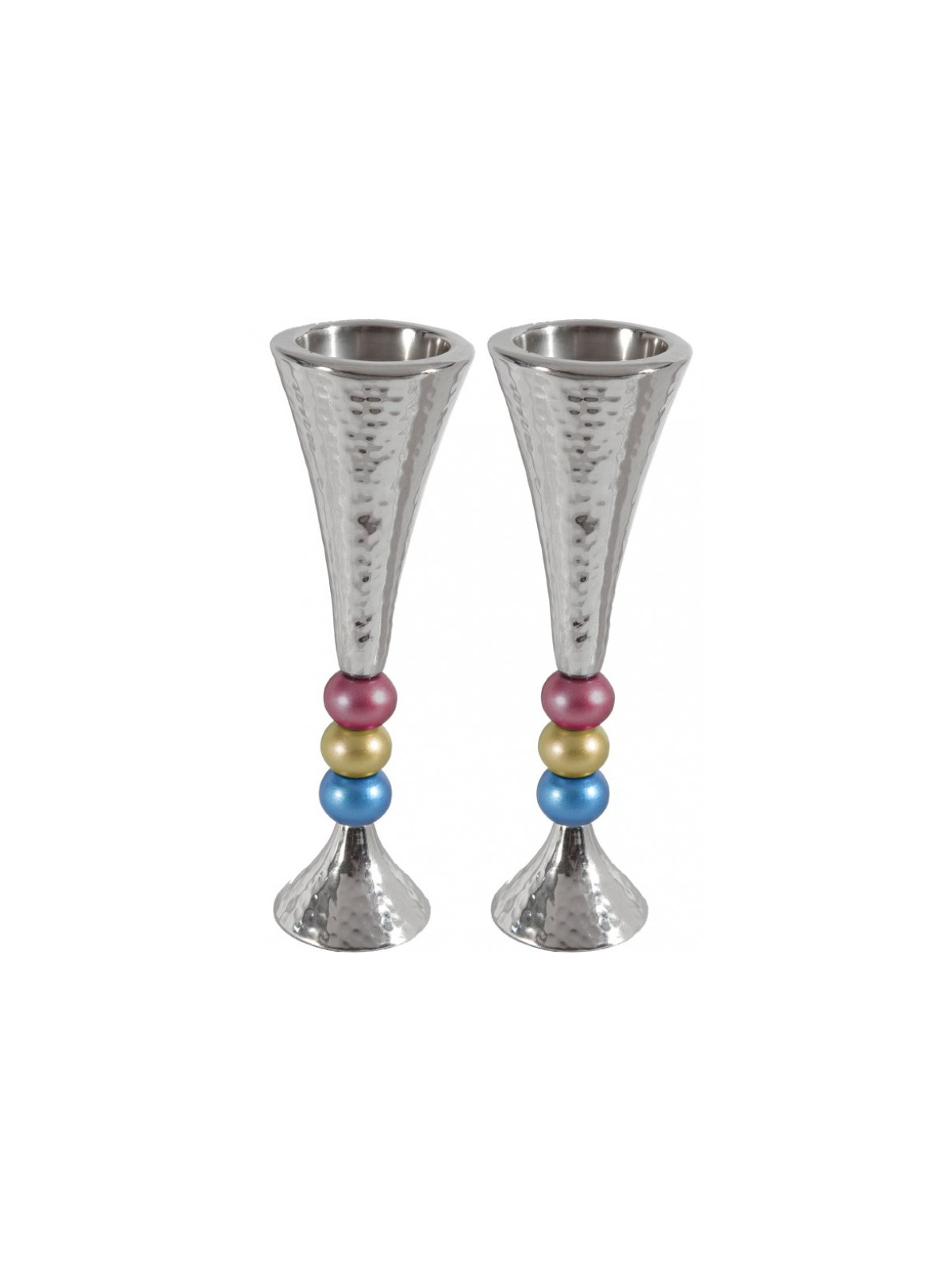 Yair Emanuel Hammered Aluminum Stem Candlestick Colo... | Candlesticks