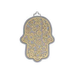 Yair Emanuel Small Wall Hamsa with Delicate Flo... | Hamsas by Emanuel