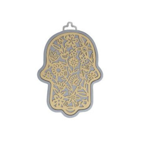 Yair Emanuel Small Wall Hamsa with Delicate Flo... | Hamsas by Emanuel