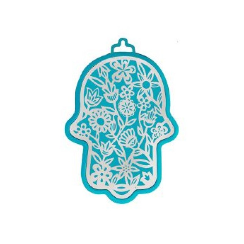 Yair Emanuel Small Wall Hamsa with Delicate Flo... | Hamsas by Emanuel