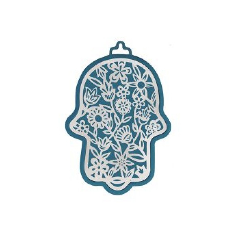 Yair Emanuel Small Wall Hamsa with Delicate Flo... | Hamsas by Emanuel