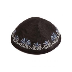 Yair Emanuel Kippah Embroidered Date Pal... | Kippot & Hats by Emanuel