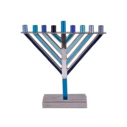 Yair Emanuel Chabad Chanukah Menorah Shades of B... | Hanukkah Menorah