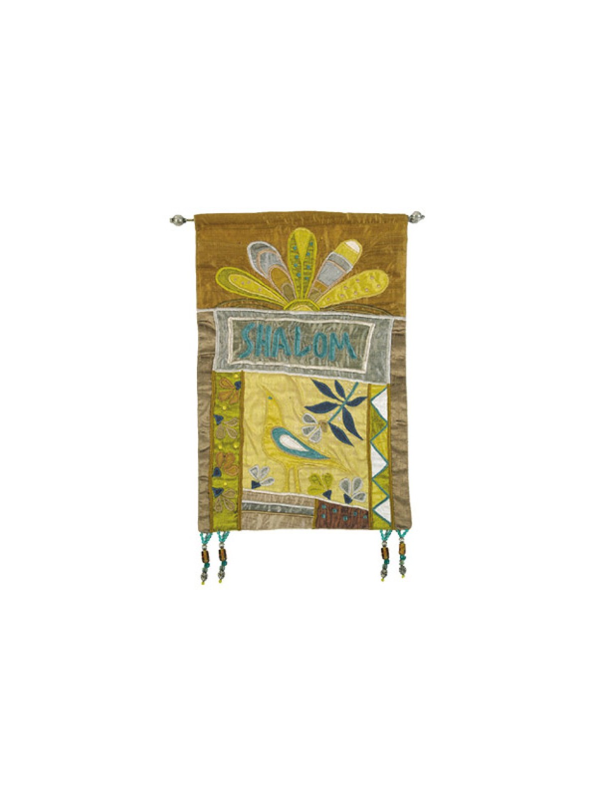 Yair Emanuel Shalom Gold Flower Applique... | Wall Hangings by Emanuel