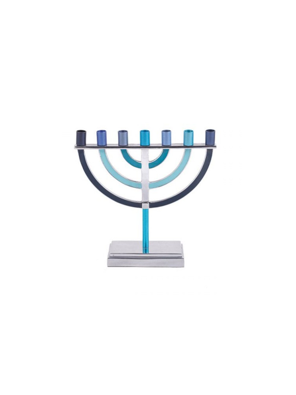 Yair Emanuel 7 Branch Menorah Classic Design Blue | Hanukkah Menorah