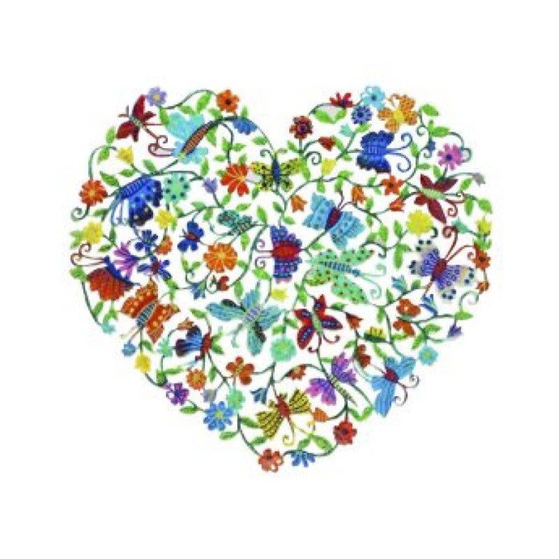 Yair Emanuel Hand Painted Wall Decoration Heart... | Hamsas by Emanuel