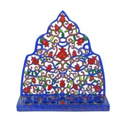 Yair Emanuel Laser Cut Hand Painted Hanukkah Men... | Hanukkah Menorah