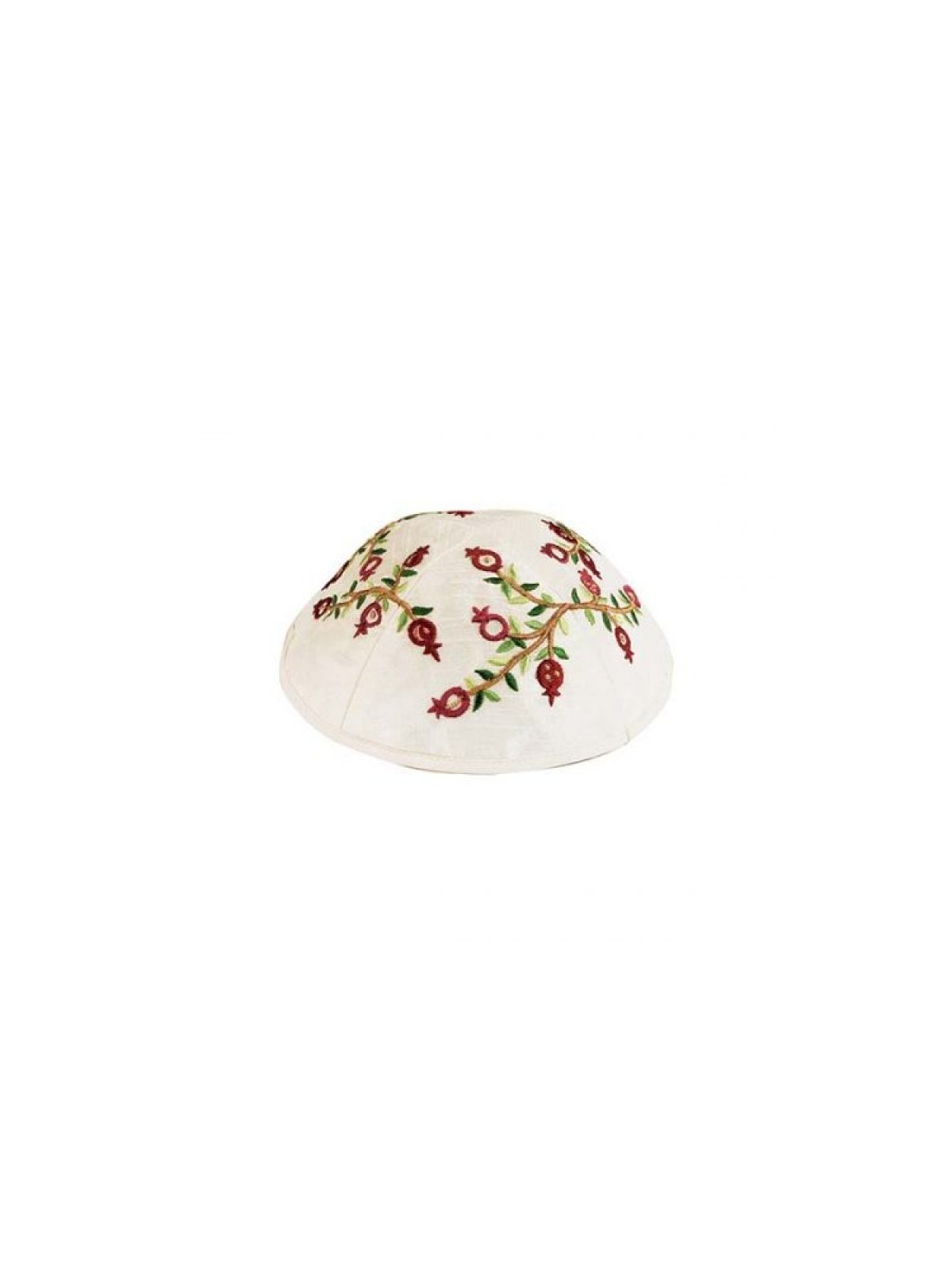 Yair Emanuel Embroidered Kippah Dark Red... | Kippot & Hats by Emanuel