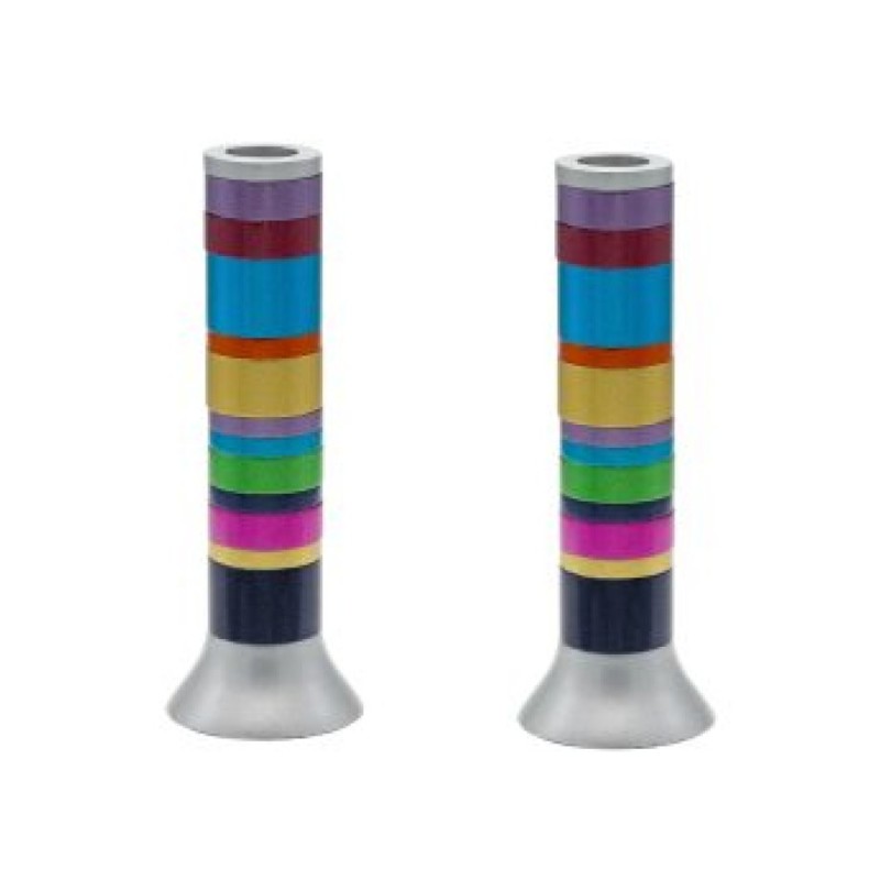 Yair Emanuel Pillar Candlesticks with Full Decorativ... | Candlesticks
