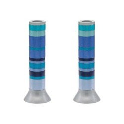 Yair Emanuel Pillar Candlesticks with Full Decorativ... | Candlesticks