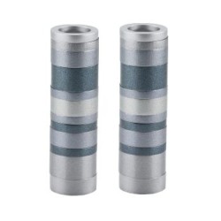 Yair Emanuel Small Cylinder Candlesticks with Rings ... | Candlesticks