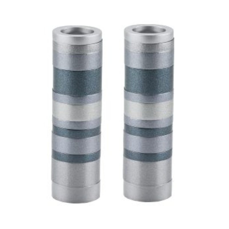 Yair Emanuel Small Cylinder Candlesticks with Rings ... | Candlesticks