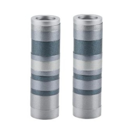 Yair Emanuel Small Cylinder Candlesticks with Rings ... | Candlesticks