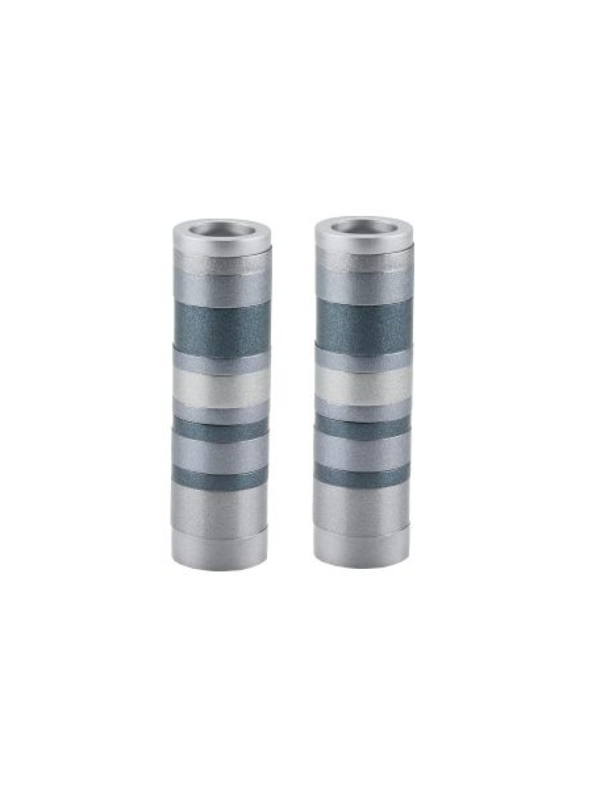 Yair Emanuel Small Cylinder Candlesticks with Rings ... | Candlesticks