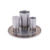 Yair Emanuel Aluminum Havdalah Set with Gold Jerusa... | Havdalah Sets