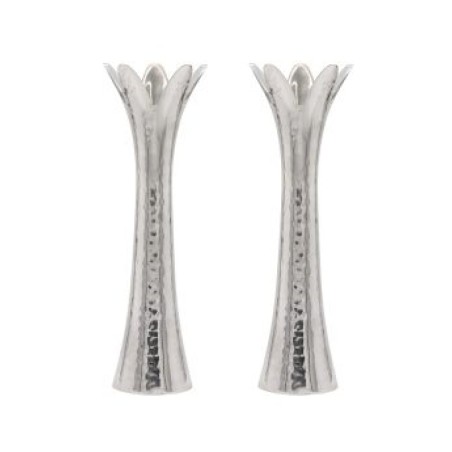 Yair Emanuel Flower Shaped Textured Candlesticks Sil... | Candlesticks