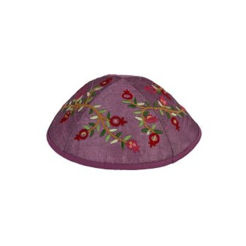 Yair Emanuel Kippah %96 Embroidered Red ... | Kippot & Hats by Emanuel
