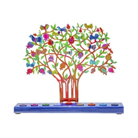 Yair Emanuel Hand Painted Chanukah Menorah Color... | Hanukkah Menorah