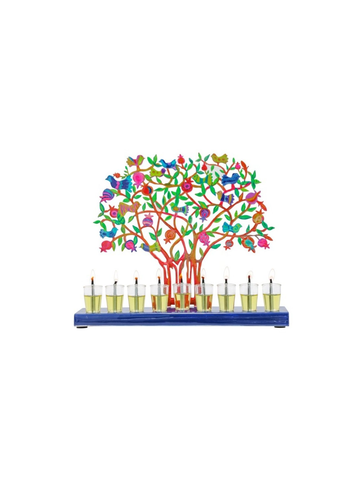 Yair Emanuel Hand Painted Chanukah Menorah Color... | Hanukkah Menorah