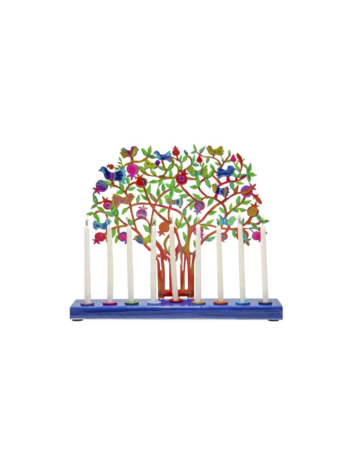 Yair Emanuel Hand Painted Chanukah Menorah Color... | Hanukkah Menorah
