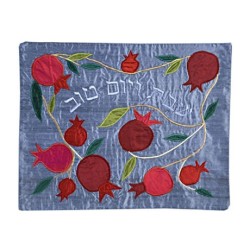 Yair Emanuel Raw Silk Challah Cover Embroidered Ap... | Challah Covers