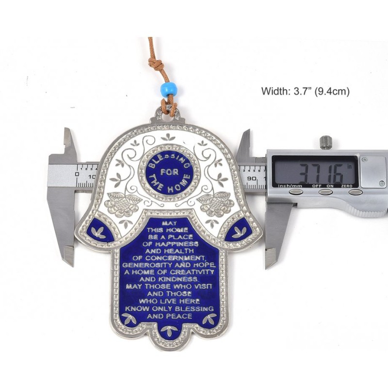 Hamsa Wall Decoration with English Home Blessing and ... | Metal Hamsa