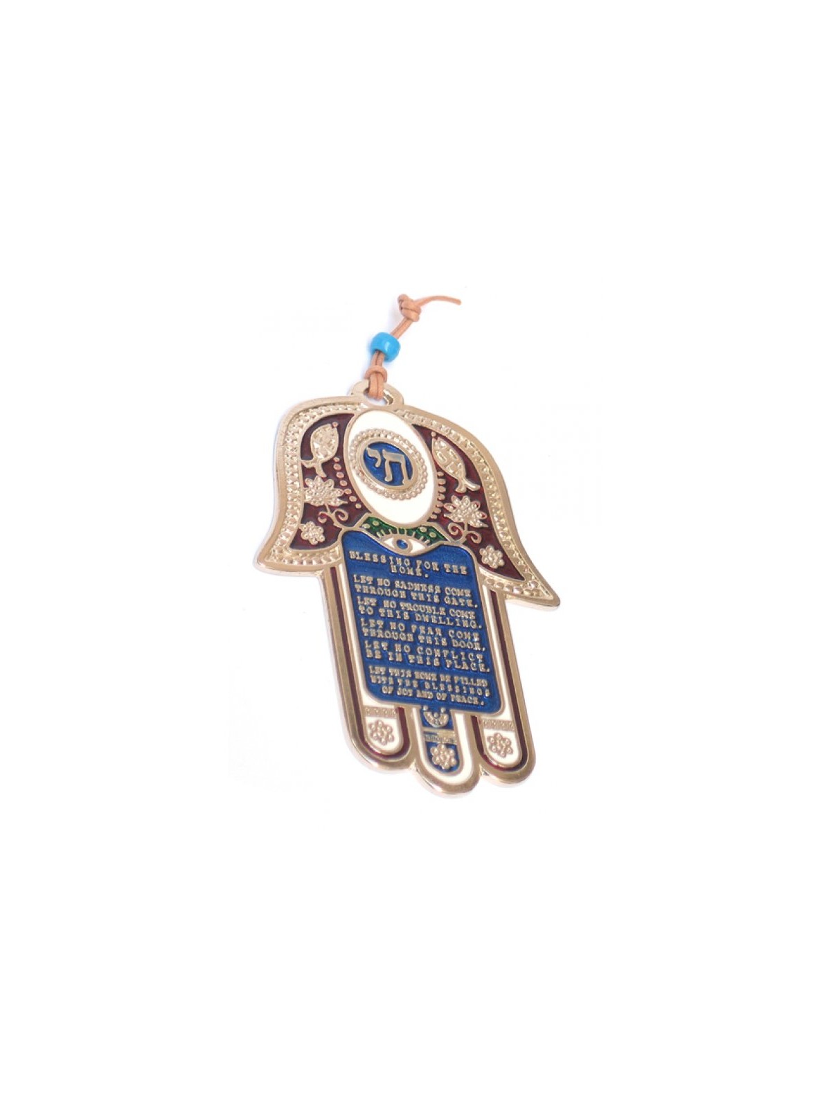 Hamsa Wall Decoration Colored Chai Good Luck Symbols ... | Metal Hamsa