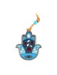 Hamsa Wall Decoration with Good Luck Symbols and Pome... | Metal Hamsa